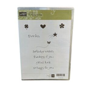 Stampin' Up! "So Happy for You" Clear Mount‎ Stamp Set Sentiments 10-Piece